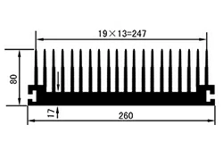 профиль радиатора 260 мм × 80 мм