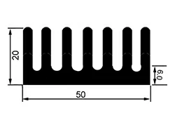 профиль радиатора 50 мм × 20 мм