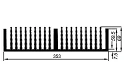 профиль радиатора 353 мм × 64 мм
