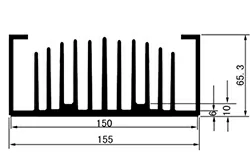 профиль радиатора 155 мм × 65, 3 мм