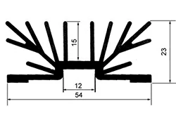 профиль радиатора 54 мм × 23 мм
