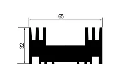 профиль радиатора 65 мм × 32 мм