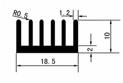 профиль радиатора 18, 5 мм × 10 мм