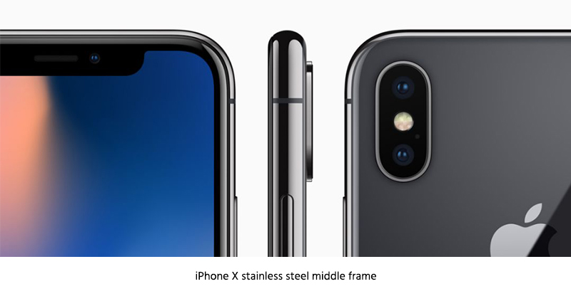 Средняя рамка iPhone X из нержавеющей стали