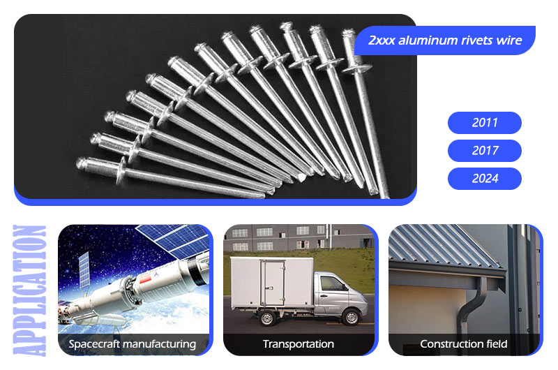 Применение проволоки из алюминиевого сплава 2011, 2017, 2024, 2117 для заклепок