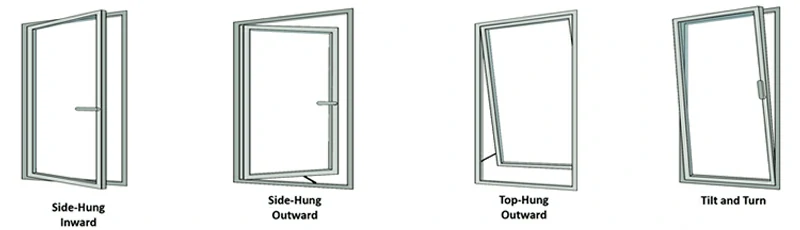 алюминиевое распашное окно