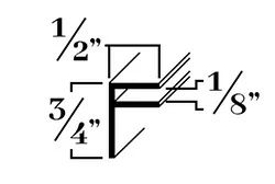 Алюминиевые профили-швеллеры F-образного сечения для 1/8 дюйма