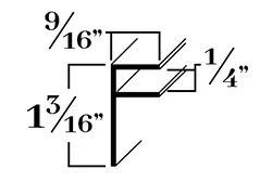 Алюминиевые профили-швеллеры F-образного сечения для 1/4 дюйма
