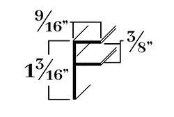 Алюминиевые профили-швеллеры F-образного сечения для 3/8 дюйма