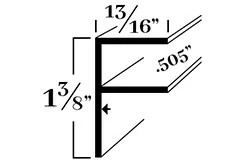 Алюминиевые профили-швеллеры F-образного сечения для 1/2 дюйма