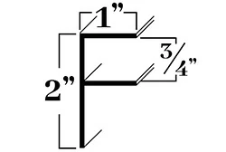 Алюминиевые профили-швеллеры F-образного сечения для 3/4 дюйма