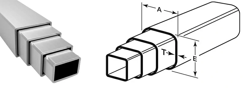 Таблица имперских размеров квадратных телескопических труб