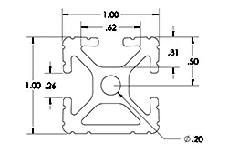 Алюминиевый профиль 1 x 1 .26