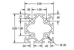 Алюминиевый профиль 2 x 2 .26