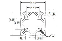 Черный 3 x 3 Черное анодирование