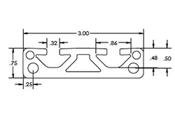 Алюминиевый профиль (экструзия) с Т-образным пазом .75 x 3