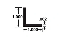 1in x 1in x 1/16in Thick