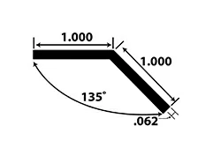 1in x 1in x 1/16in Thick