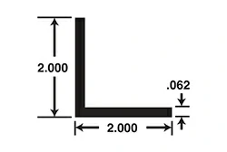 2in x 2in x 1/16in Thick