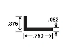 3/8in x 3/4in x 1/16in Thick