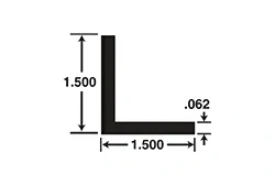 1-1/2in x 1-1/2in x 1/16in Thick