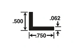 1/2in x 3/4in x 1/16in Thick