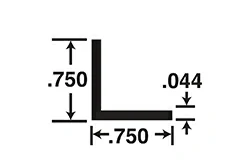3/4 дюйма x 3/4 дюйма толщиной 3/64 дюйма (0, 044 дюйма)