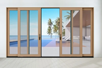 Раздвижная дверь патио с алюминиевой облицовкой