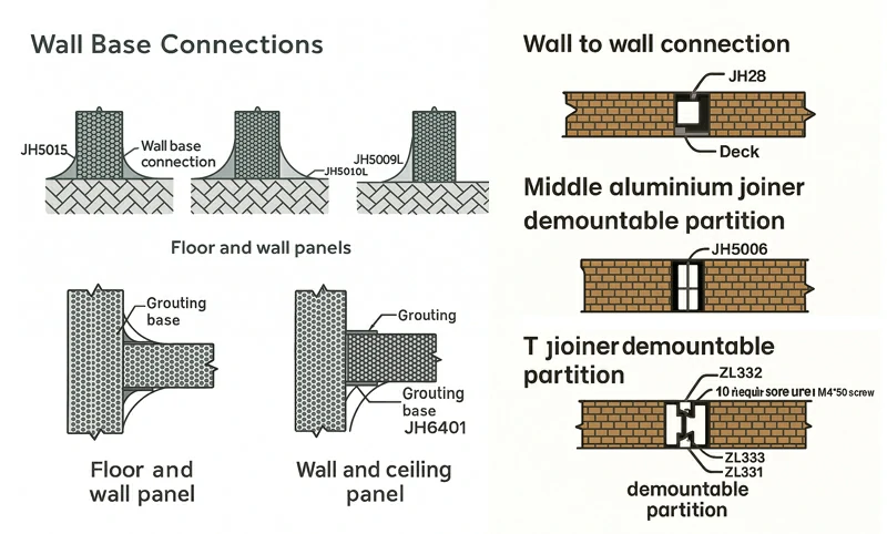 Каркасы стен и перегородок и накладки по краям