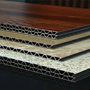 Потолок с гофрированным алюминиевым ядром